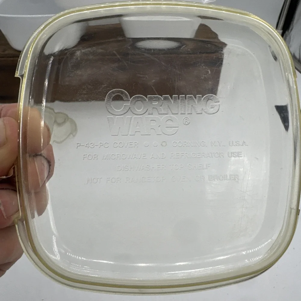 Corning Ware Casserole Dishes 22oz  P-43-B Lot of 3 w/2 Lids Vintage Bakeware